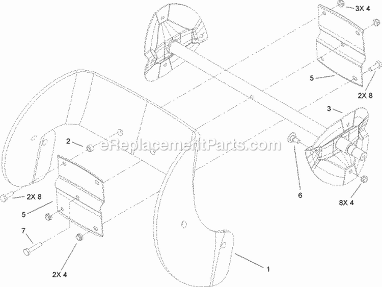 Rotor Assembly Diagram and Parts List for 33005 260000001-260999999 - 2006 Lawn Boy Snow Blower
